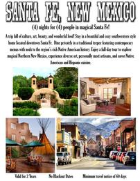 Santa Fe for 4 People for 4 Nights 202//260